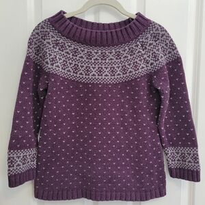 Talbots Cotton Blend Fair Isle Sweater SP